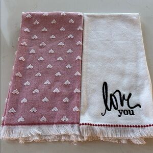 Pink and White Love You Towels New ✨